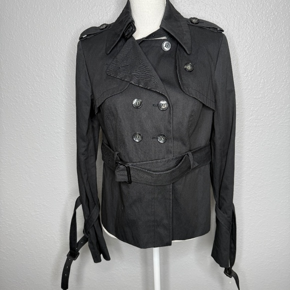 All Saints Black short trench style short coat Jacket -cp - Picture 2 of 16